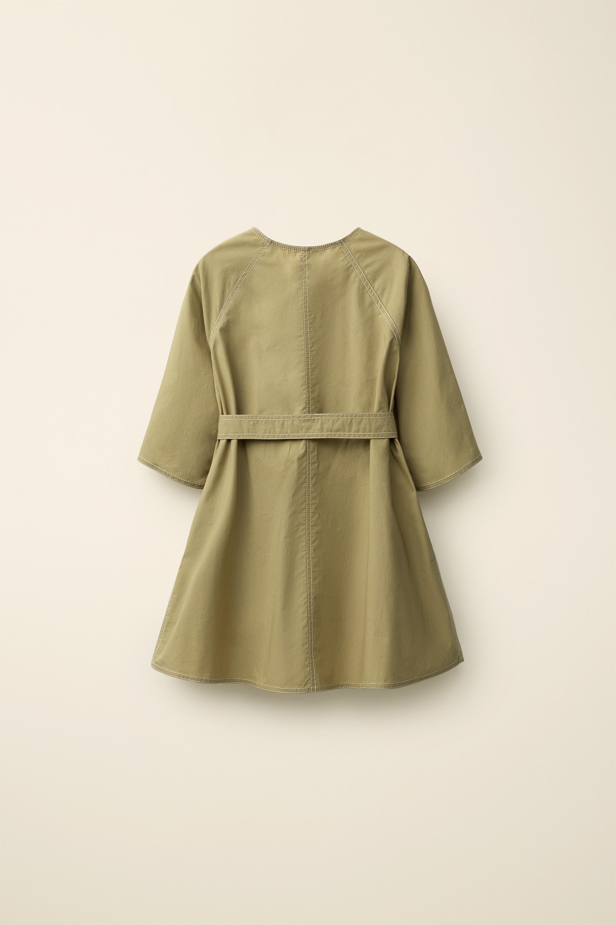 POPLIN BELTED DRESS CREATED BY CARAMEL LONDON X ZARA
